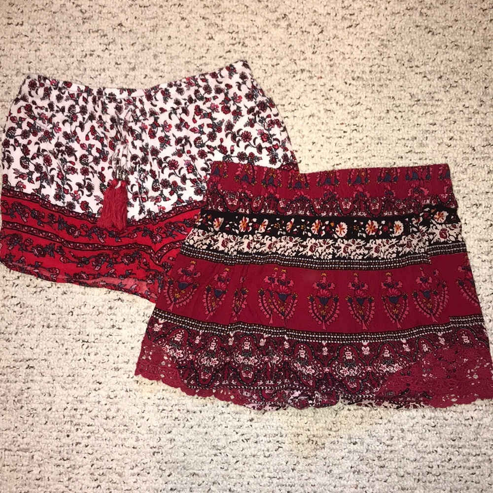 Two patterned flowy shorts from Charlotte Russe!
